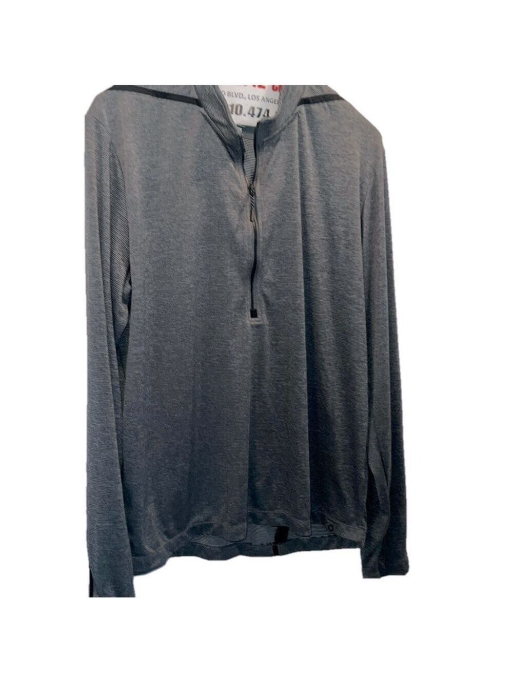 TriMark Jersey Top, SZ Large,  PTP 25”, Length 28”, gray/black color